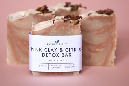 Pink Clay & Citrus Detox Bar - Cold Processed Soap