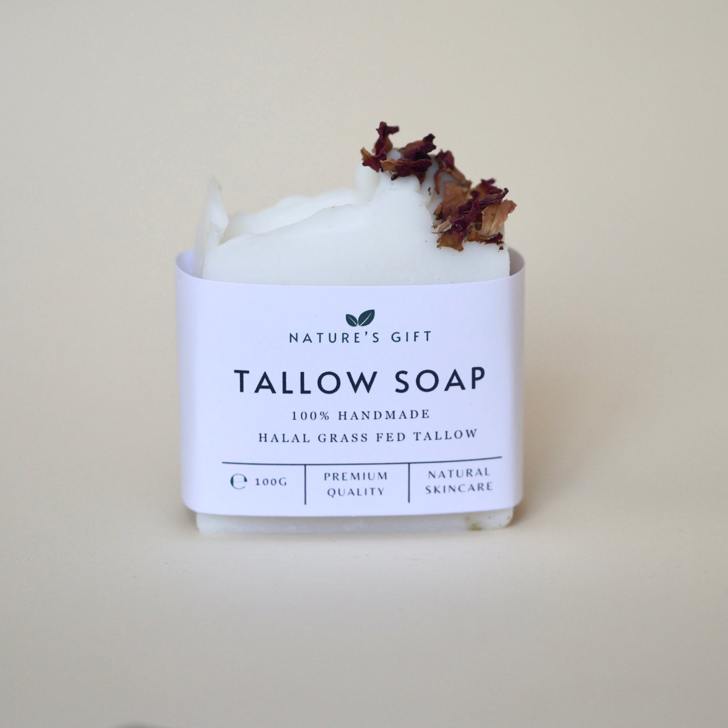 Tallow Soap 100g - Fragrance Free - Cold Processed Soap - Halal Tallow