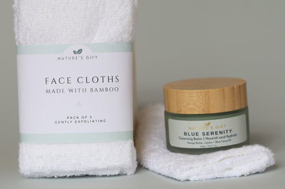 Blue Serenity Cleansing Balm and Bamboo Face Cloths